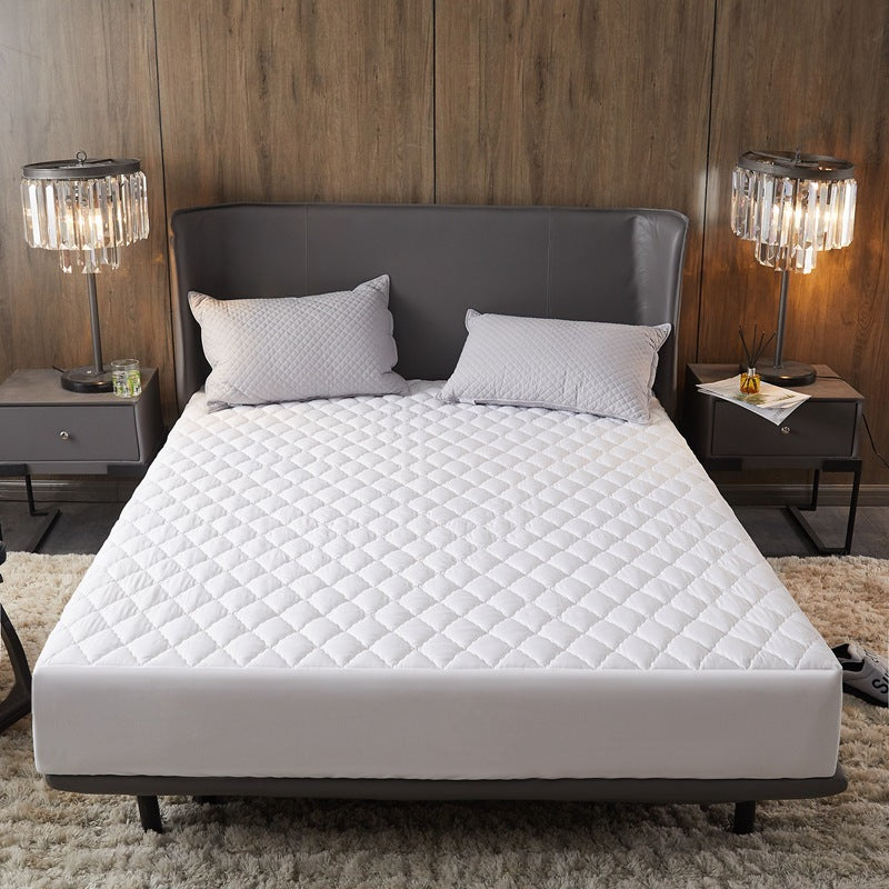 KTX-681171 Waterproof Solid Color Quilted Fitted Sheet for Medium and High Mattresses