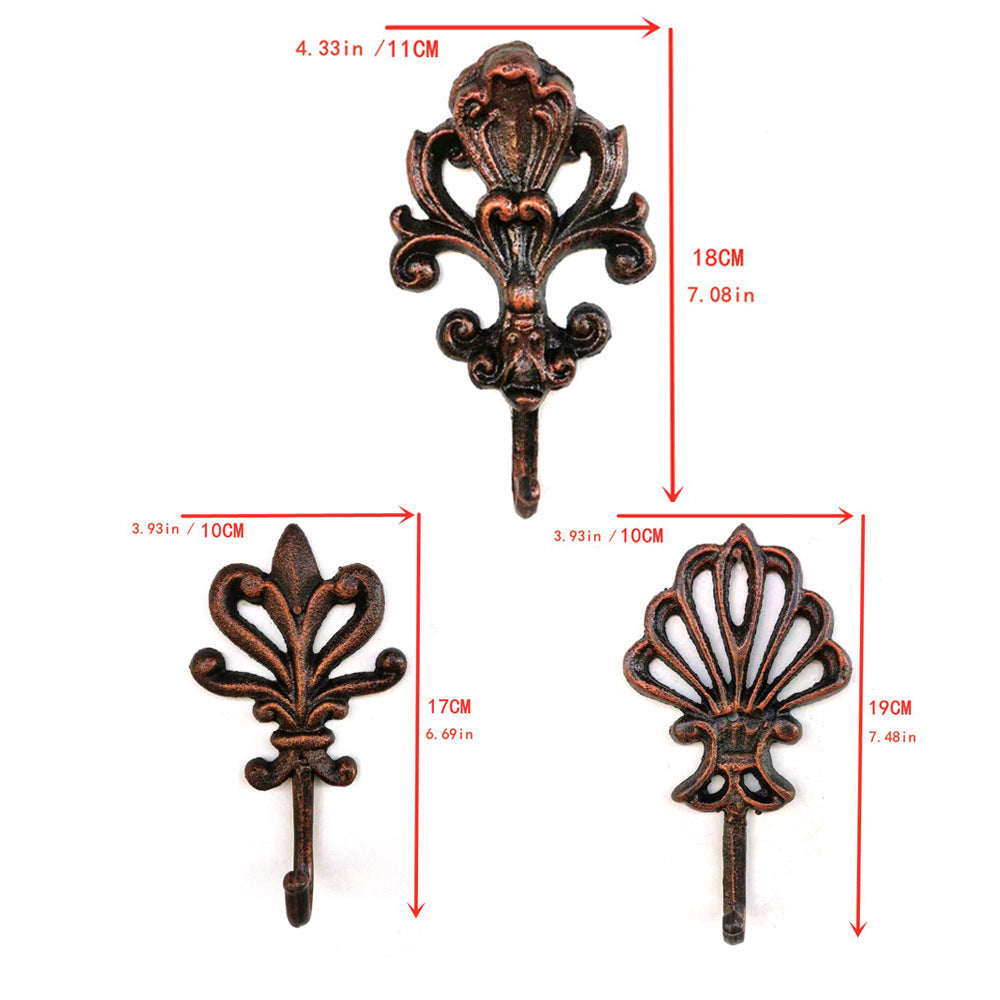 KTX-682003 European Style Wall-Mounted Retro Iron Hooks for Outdoor Decoration