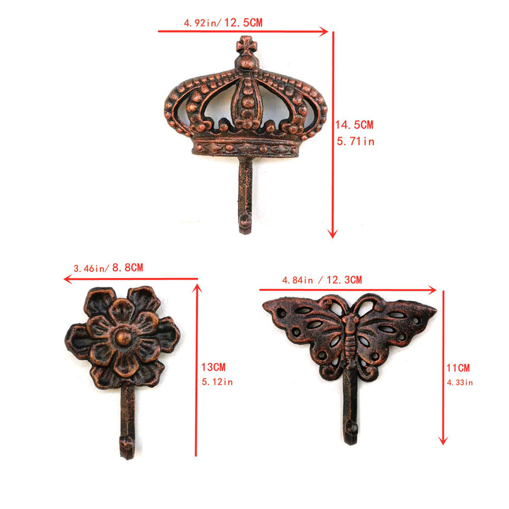 KTX-682003 European Style Wall-Mounted Retro Iron Hooks for Outdoor Decoration