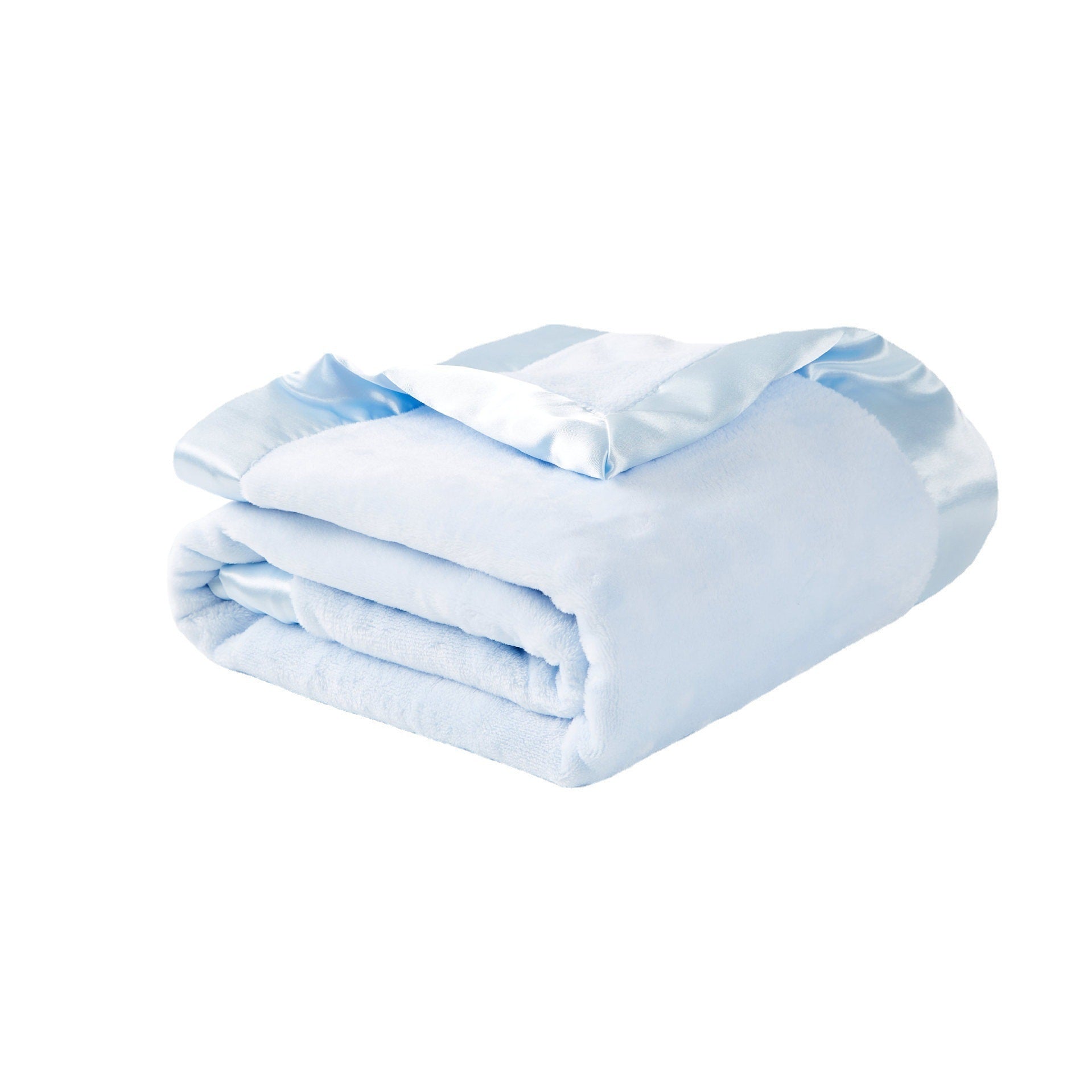 KTX-682003 Laser Embroidered Flannel Satin Blanket with Edging in Multiple Colors and Sizes