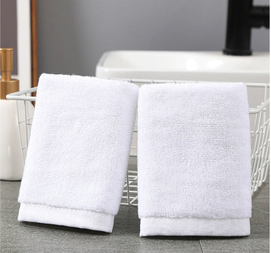 KTX-682899 Pure Cotton White Square Towel 30x30 cm with Quick Absorption, Soft Texture