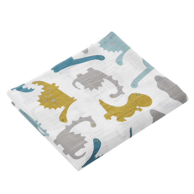 KTX-683155 Double Layer Cotton Baby Swaddle Quilt – Animal, Stripe, and Cartoon Patterns, 120x100 cm