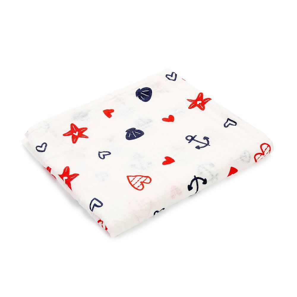 KTX-683155 Double Layer Cotton Baby Swaddle Quilt – Animal, Stripe, and Cartoon Patterns, 120x100 cm