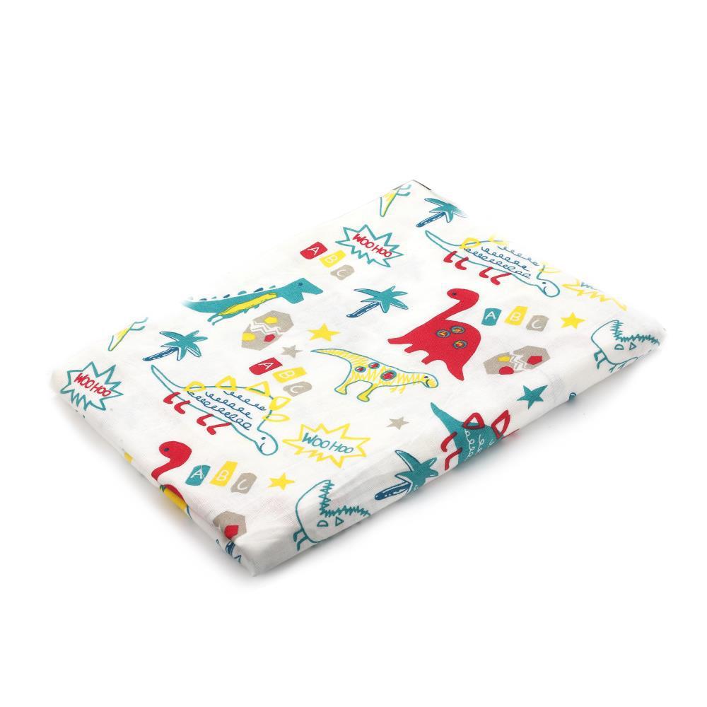 KTX-683155 Double Layer Cotton Baby Swaddle Quilt – Animal, Stripe, and Cartoon Patterns, 120x100 cm