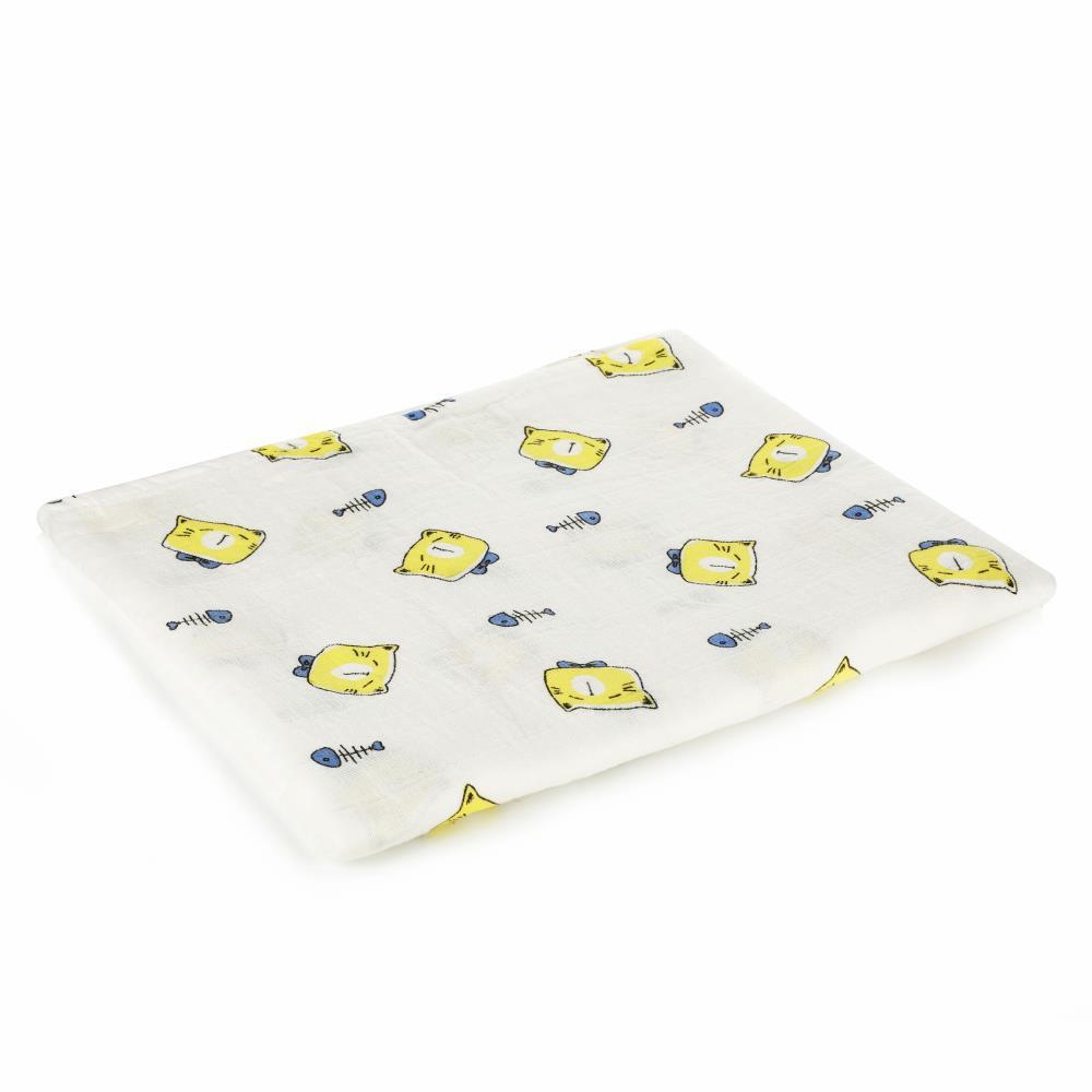 KTX-683155 Double Layer Cotton Baby Swaddle Quilt – Animal, Stripe, and Cartoon Patterns, 120x100 cm