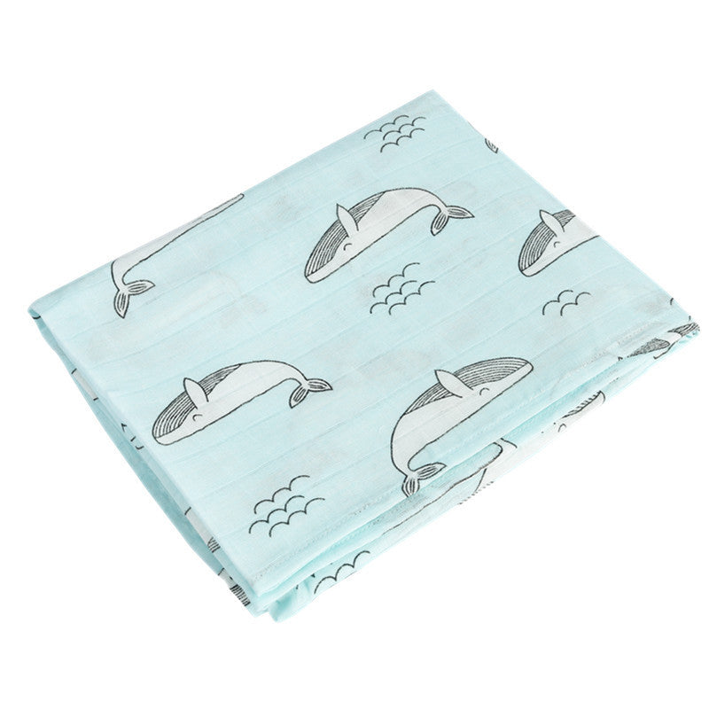 KTX-683155 Double Layer Cotton Baby Swaddle Quilt – Animal, Stripe, and Cartoon Patterns, 120x100 cm