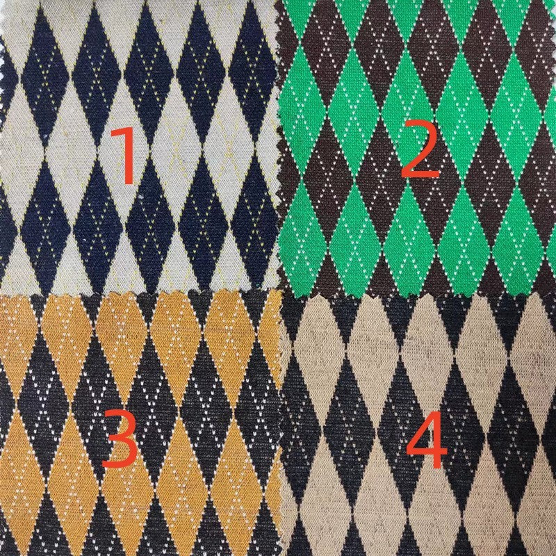 KTX-683155 Knitted Jacquard Checkerboard Fabric for Luggage - 97% Polyester, 3% Spandex - 165CM Wide