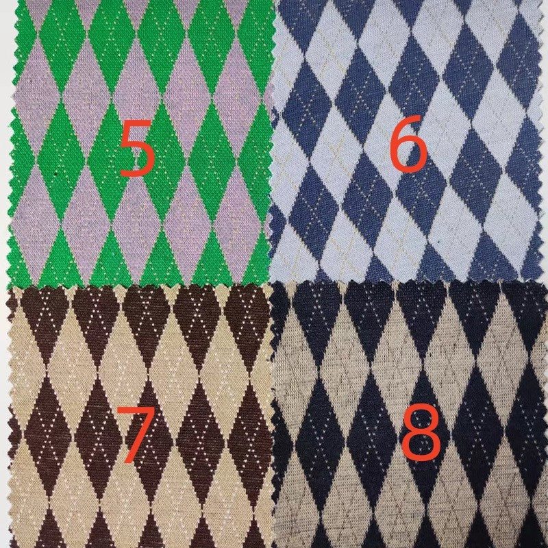 KTX-683155 Knitted Jacquard Checkerboard Fabric for Luggage - 97% Polyester, 3% Spandex - 165CM Wide
