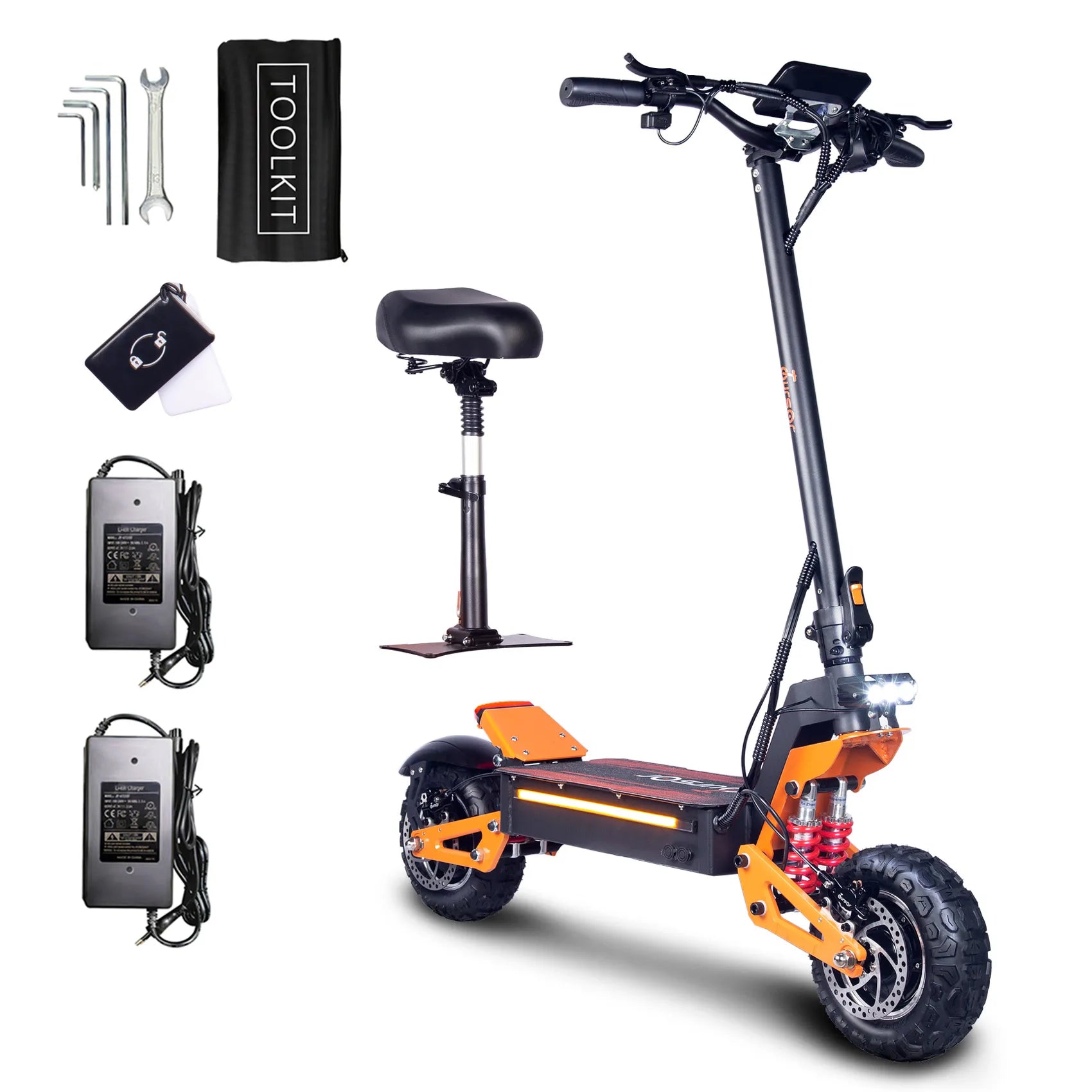 KTX-683347 Dual Drive Electric Mobility Scooter for Adults, Foldable, 11-Inch Wheels, 6000W Power, Range 50-80km