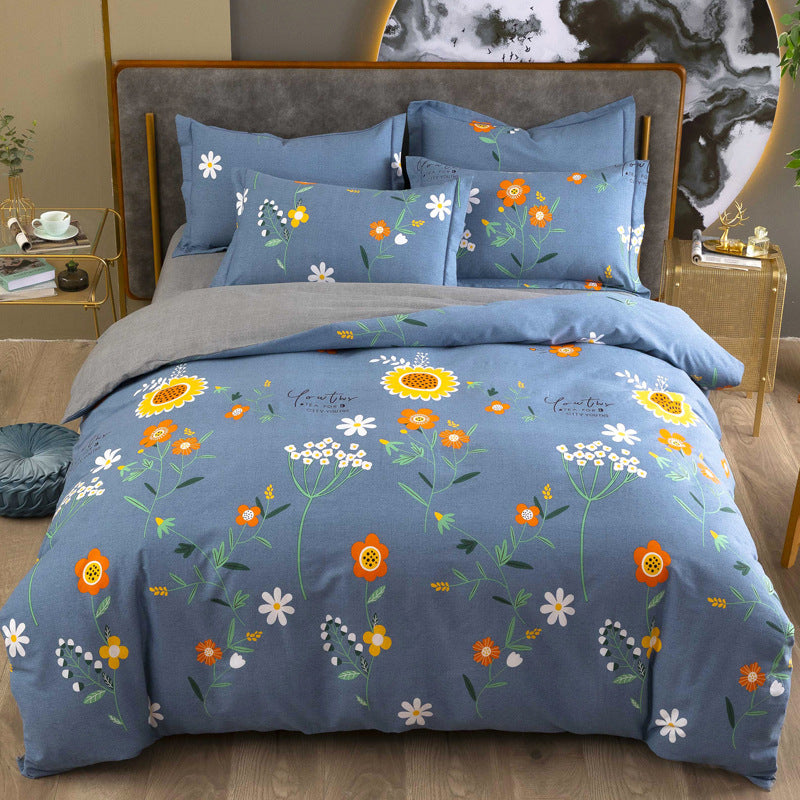 KTX-683795 Cotton Winter Linen Quilt Cover Bedding Set in Various Sizes with Plant and Flower Patterns