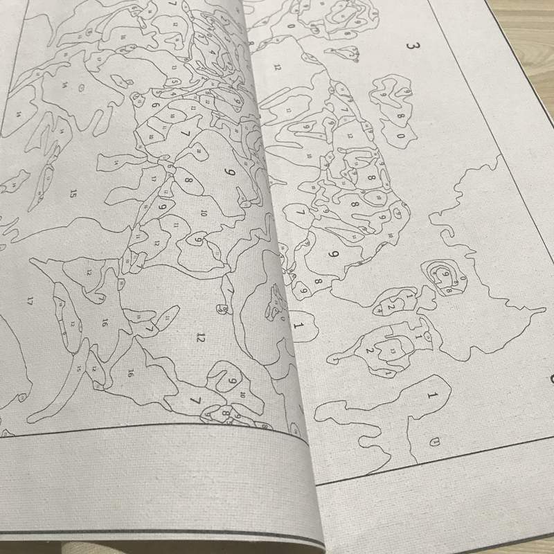 KTX-684307 DIY Children's Coloring Digital Painting Kit - Frameless Canvas 40x50cm with Three Brushes