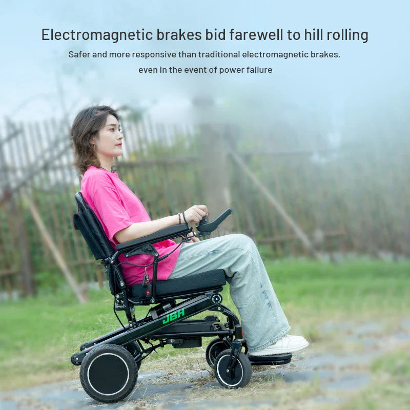 KTX-684499 Lightweight Folding Electric Wheelchair for Travel - 120 Kg Capacity, 20 km Range, Aluminum Alloy Frame