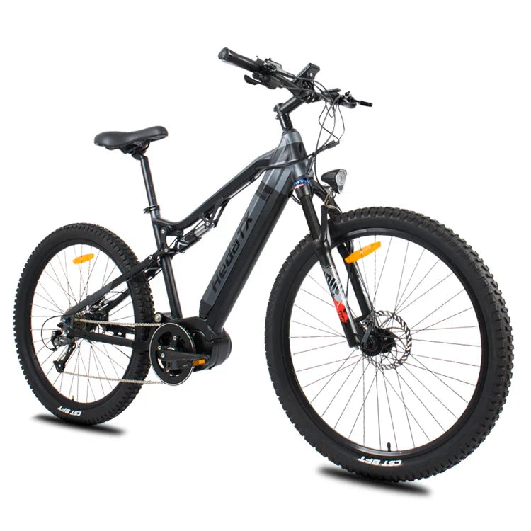 KTX-684947 29-Inch Full Suspension Electric Mountain Bike with Hydraulic Disc Brakes and 27-Speed Gearing