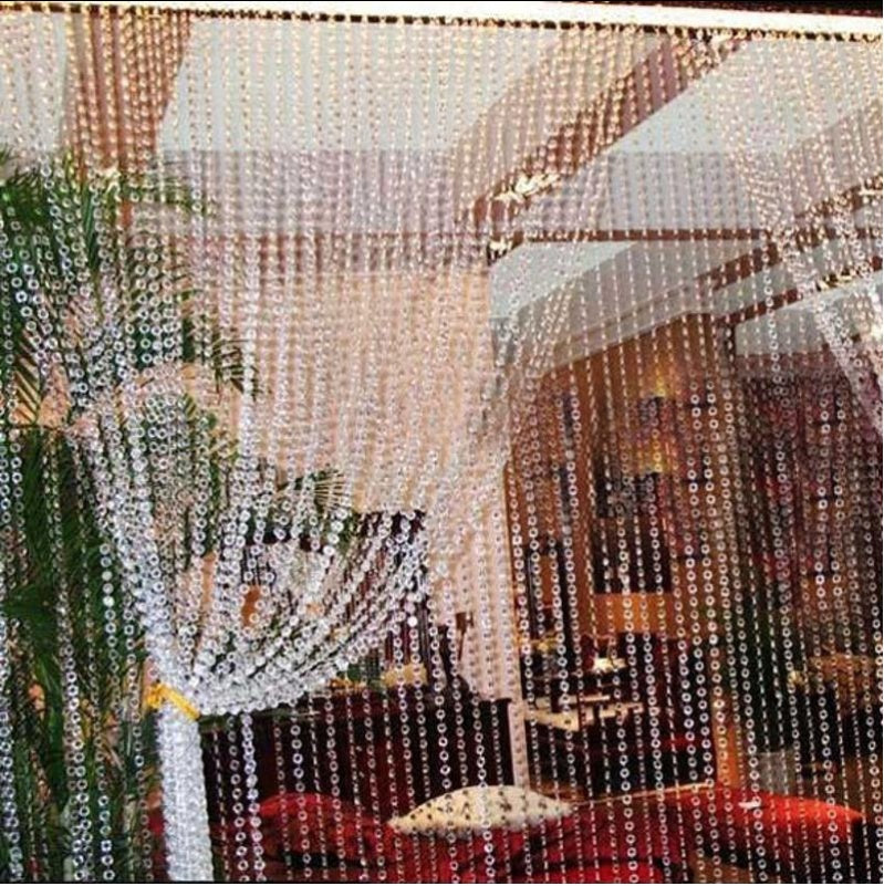 KTX-685331 Acrylic Beaded Curtain for DIY Home Decor - 10mm Diamond Design