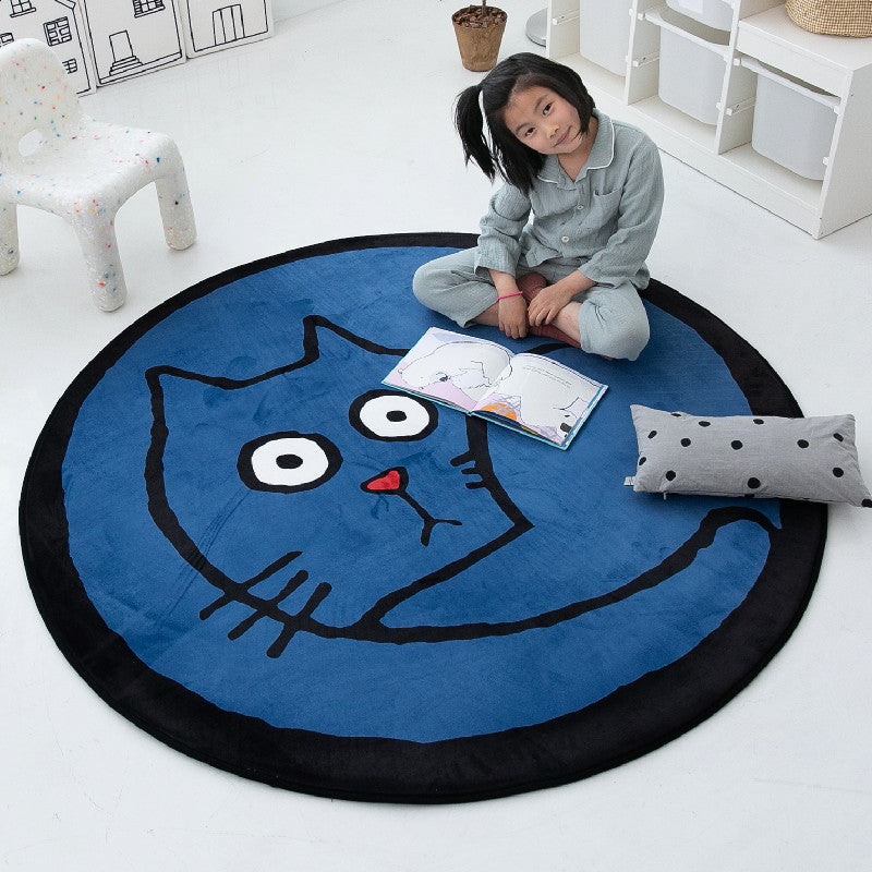 KTX-685459 Cartoon Round Slow Rebound Floor Mat for Living Room or Bedroom - Available in Various Designs and Sizes