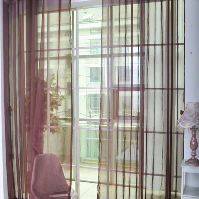 KTX-686483 Solid Tulle Sheer Curtains for Living Room and Bedroom - Translucent Polyester Blinds in Various Colors