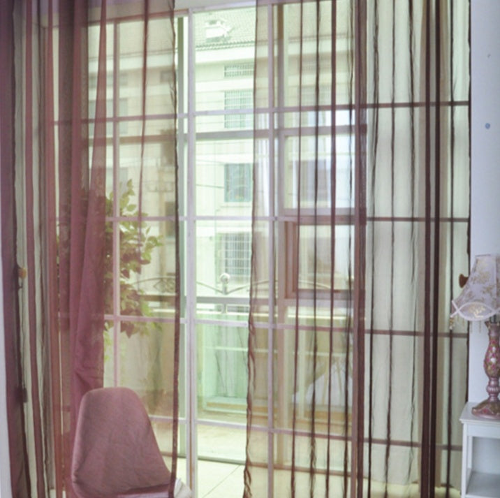 KTX-686483 Solid Tulle Sheer Curtains for Living Room and Bedroom - Translucent Polyester Blinds in Various Colors