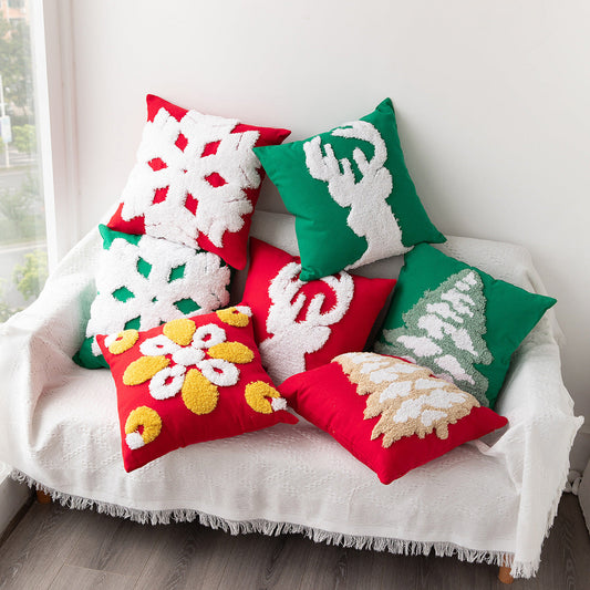 KTX-687251 Christmas-Themed Decorative Pillow Covers in Various Festive Designs and Colors, 45x45cm