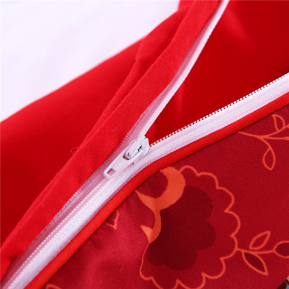 KTX-688083 Bohemian Microfiber Quilt Cover Set with Duvet Cover, Pillow Cases, and Cushion Cover