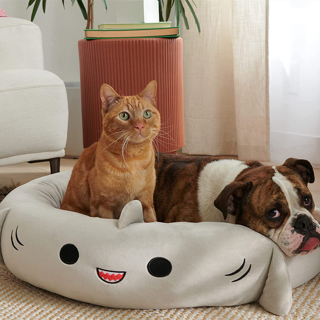 KTX-688211 Super Soft Light Gray Plush Bed Pet Pad for Dogs - 50cm, 60cm, 76cm Sizes Available