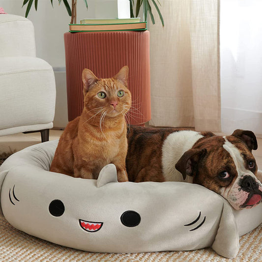 KTX-688211 Super Soft Light Gray Plush Bed Pet Pad for Dogs - 50cm, 60cm, 76cm Sizes Available