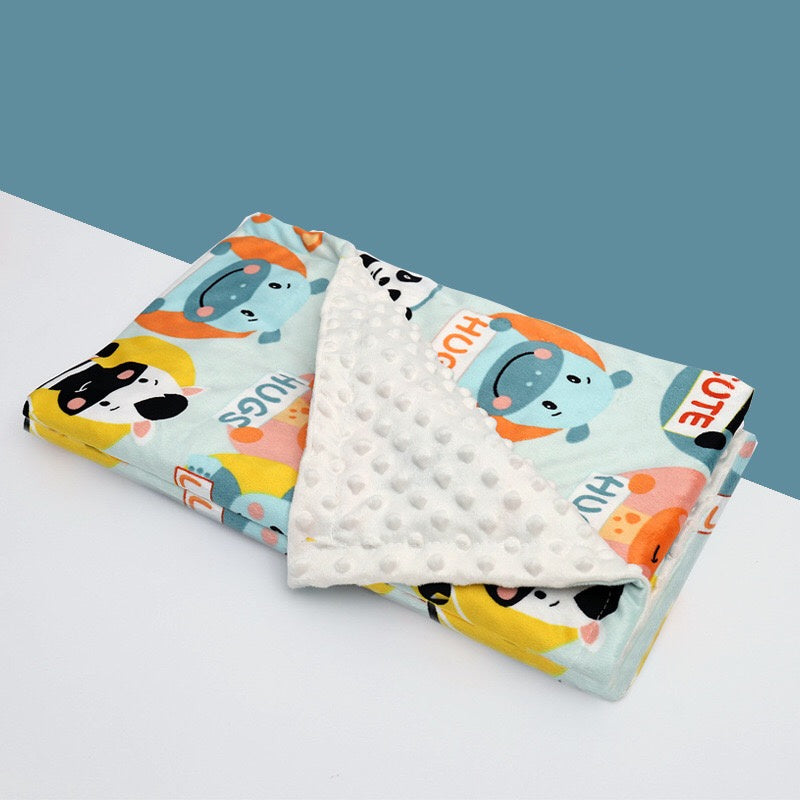 KTX-688851 Flamingo Print Fleece Baby Blanket for Newborns – Soft Flannel and Foam Fleece Stroller Wrap, 75x120cm