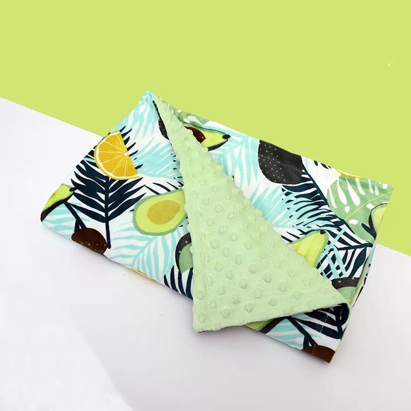 KTX-688851 Flamingo Print Fleece Baby Blanket for Newborns – Soft Flannel and Foam Fleece Stroller Wrap, 75x120cm