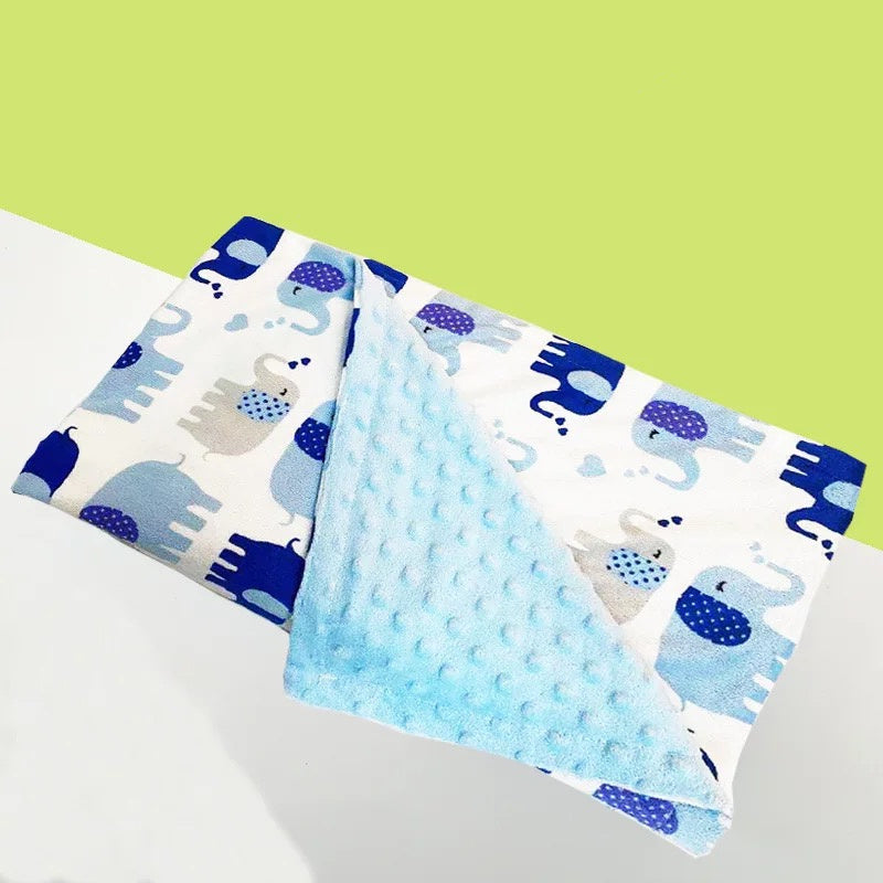 KTX-688851 Flamingo Print Fleece Baby Blanket for Newborns – Soft Flannel and Foam Fleece Stroller Wrap, 75x120cm