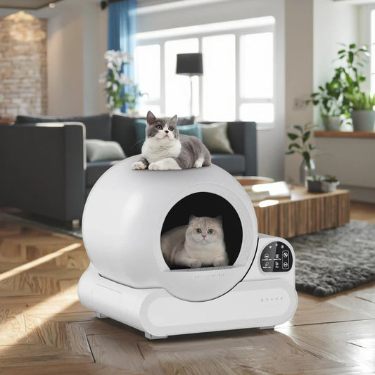 KTX-689363 Smart Semi-Automatic Cat Litter Box with 70L Capacity, Odor Control, and Easy Clean Design for Cats Up to 10kg