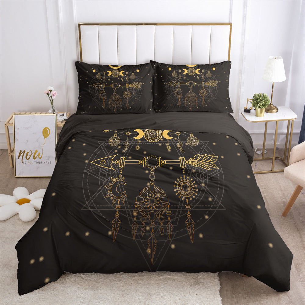 KTX-690003 3D Geometric Pattern Duvet Cover Bedding Set in Polyester Fiber for Twin to King Size Beds