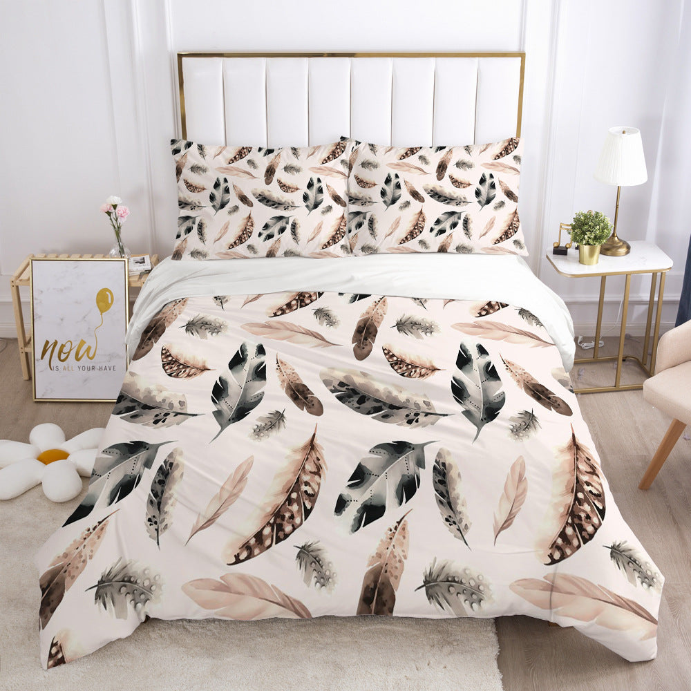 KTX-690003 3D Geometric Pattern Duvet Cover Bedding Set in Polyester Fiber for Twin to King Size Beds