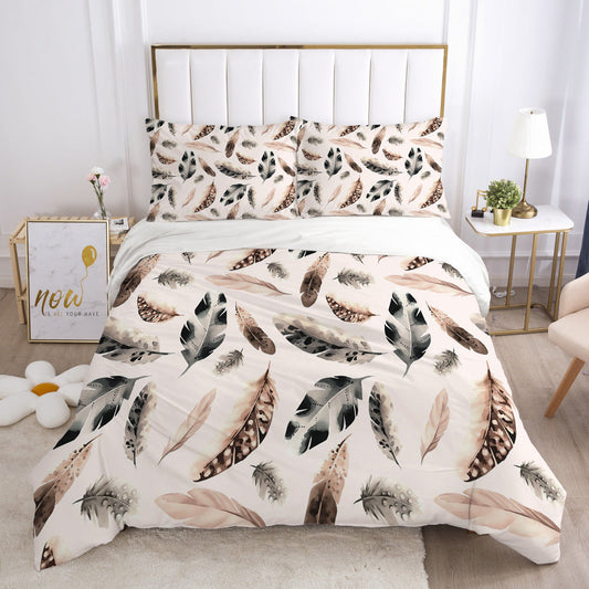 KTX-690003 3D Geometric Pattern Duvet Cover Bedding Set in Polyester Fiber for Twin to King Size Beds