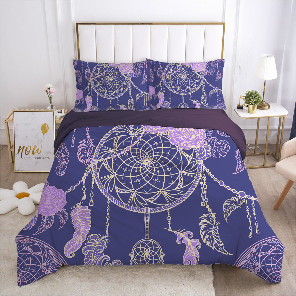 KTX-690003 3D Geometric Pattern Duvet Cover Bedding Set in Polyester Fiber for Twin to King Size Beds