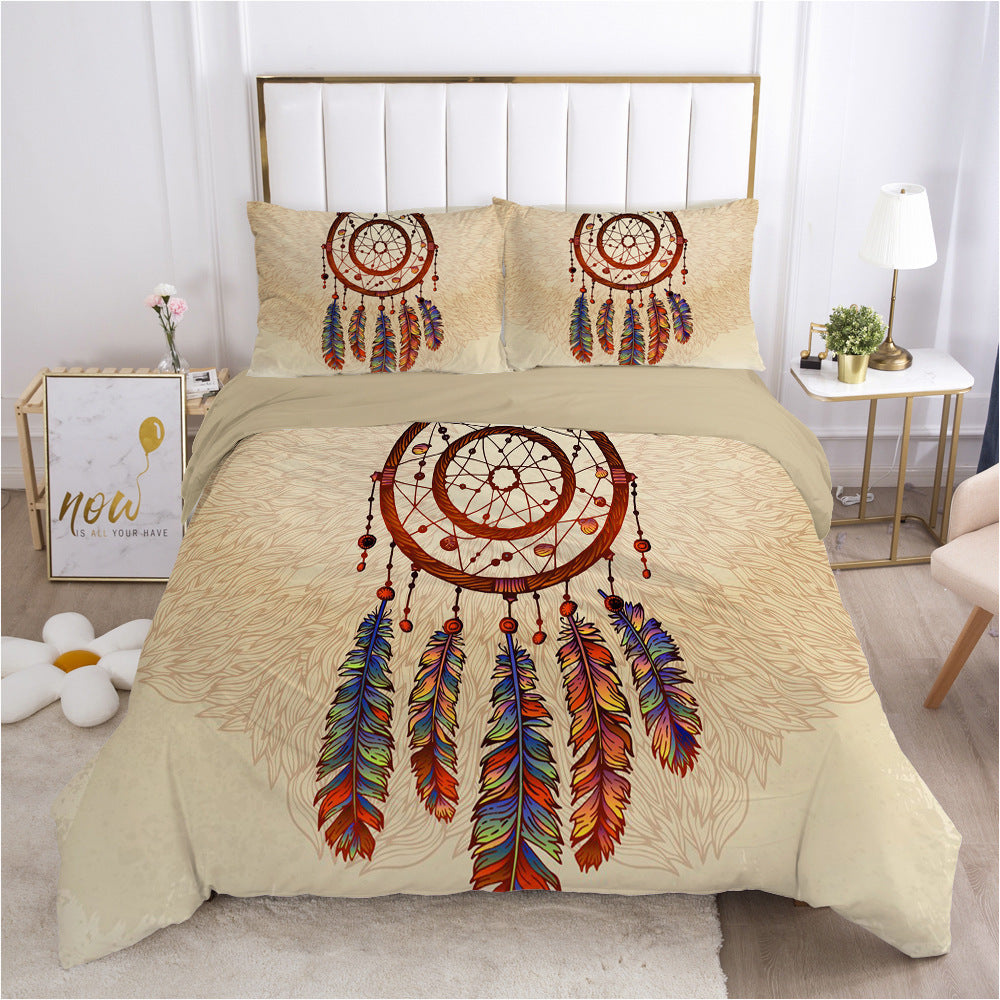 KTX-690003 3D Geometric Pattern Duvet Cover Bedding Set in Polyester Fiber for Twin to King Size Beds