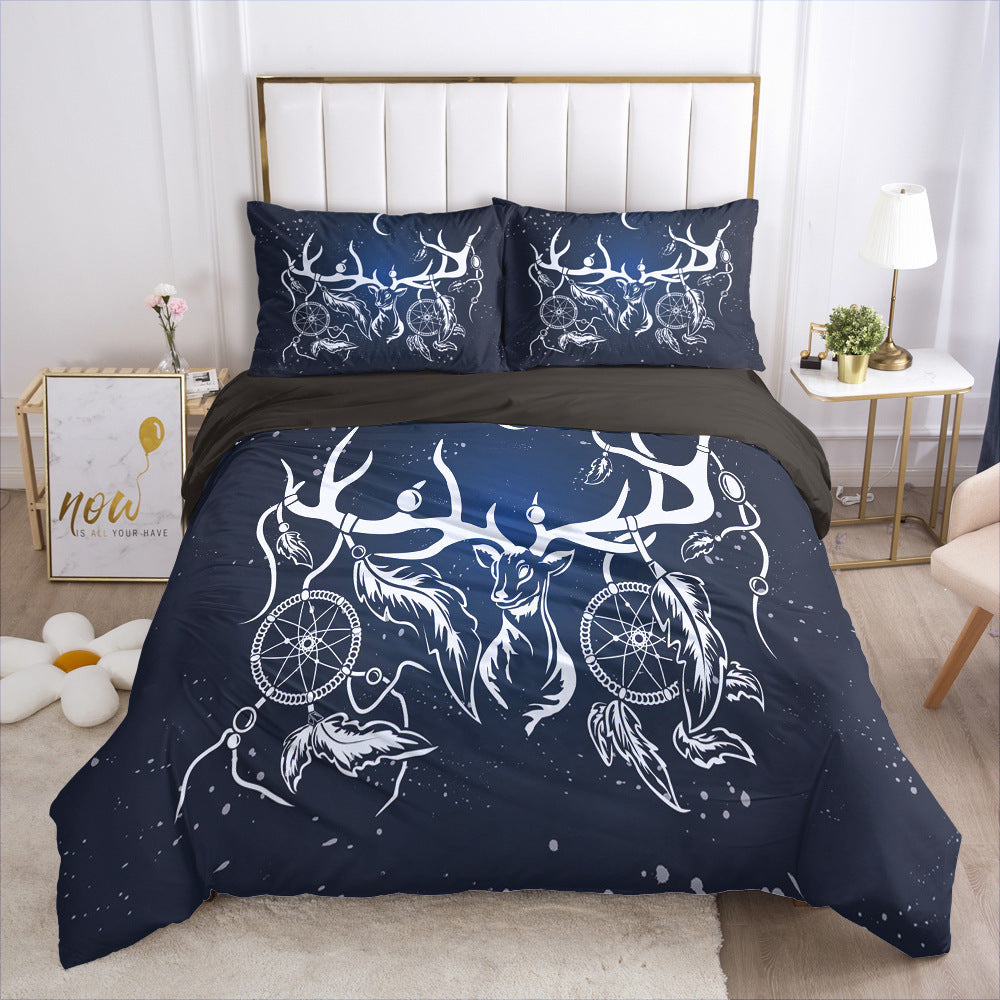 KTX-690003 3D Geometric Pattern Duvet Cover Bedding Set in Polyester Fiber for Twin to King Size Beds