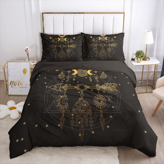 KTX-690003 3D Geometric Pattern Duvet Cover Bedding Set in Polyester Fiber for Twin to King Size Beds