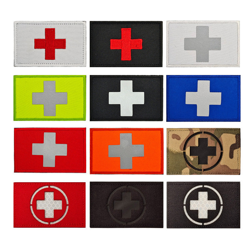 KTX-691155 Reflective Embroidered Medical First Aid Patch with Velcro Attachment