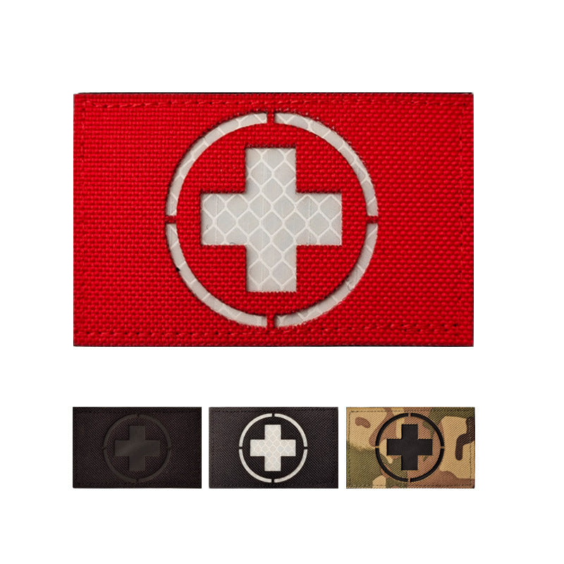 KTX-691155 Reflective Embroidered Medical First Aid Patch with Velcro Attachment