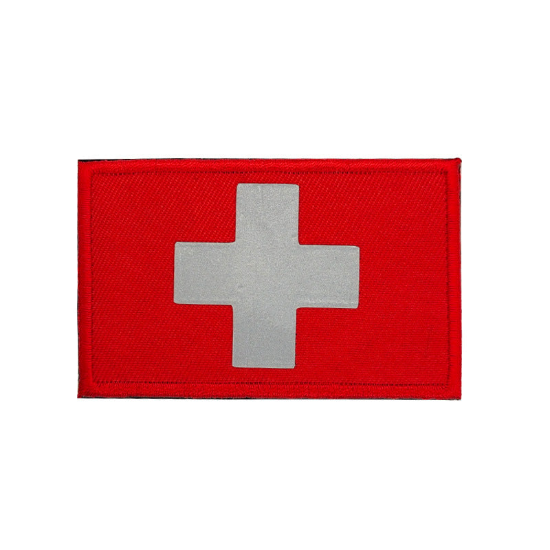 KTX-691155 Reflective Embroidered Medical First Aid Patch with Velcro Attachment