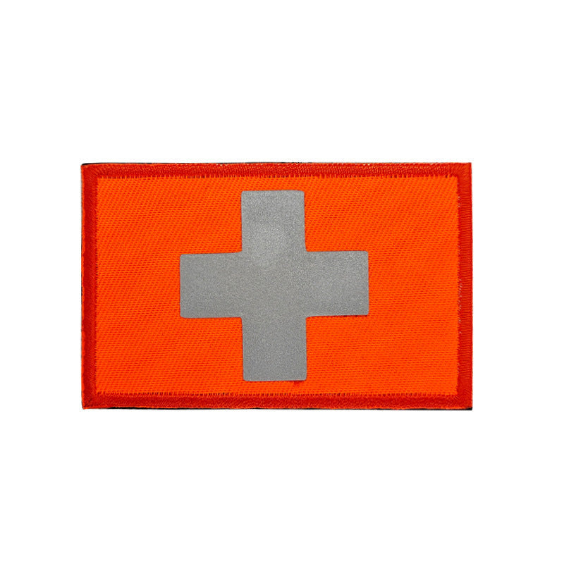 KTX-691155 Reflective Embroidered Medical First Aid Patch with Velcro Attachment