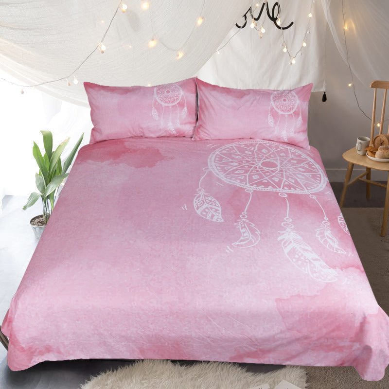 KTX-691219 Pink Dream Catcher Four-Piece Bedding Set in Twin, Full, Queen, King, and Australian Sizes