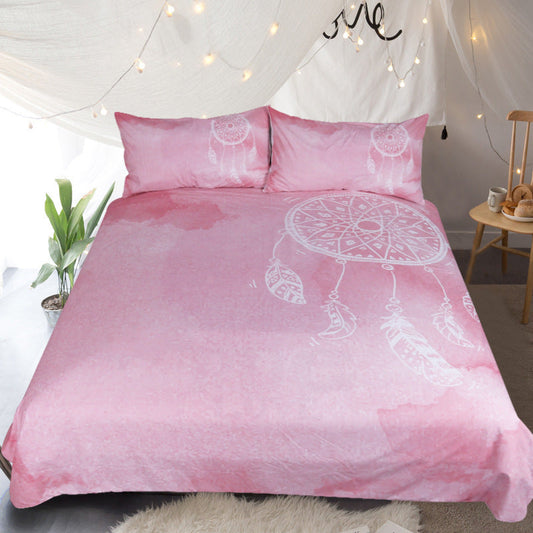 KTX-691219 Pink Dream Catcher Four-Piece Bedding Set in Twin, Full, Queen, King, and Australian Sizes