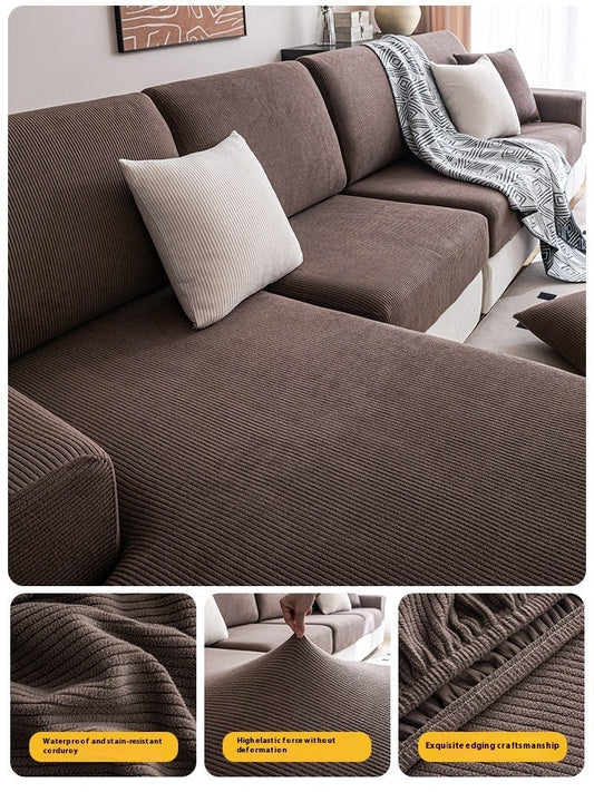 KTX-691283 Universal Waterproof Sofa and Cushion Cover - Retro Striped Design, Multiple Sizes & Colors Available