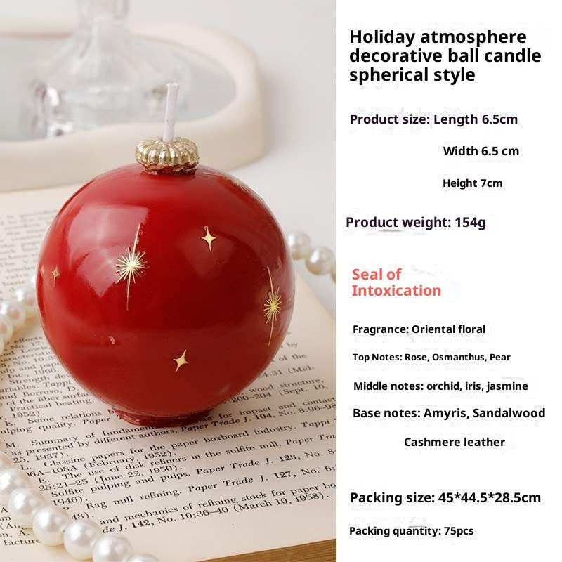 KTX-692179 Decorative Aromatherapy Spherical Candle Set in Red and White - 2 Packs of Lantern and Sphere Styles