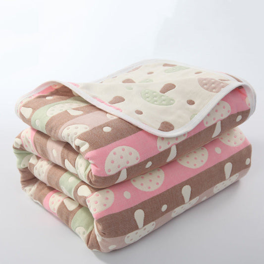 KTX-692371 Six-Layer Cotton Gauze Quilt for Summer Cooling - Lightweight Air Conditioner Blanket, 120x150cm & 90x100cm Options