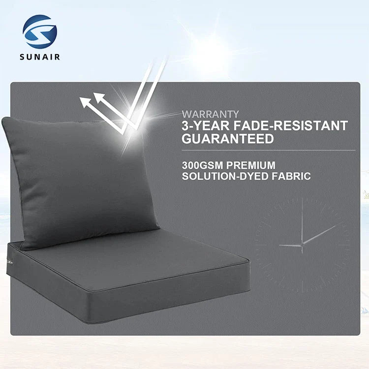 KTX-692883 Custom Size Waterproof Patio Furniture Cushions with Fade Resistance and Removable Covers
