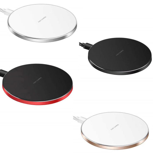 KTX-694739 10W Wireless Charger - Aluminum Alloy Disc with USB Interface, Multiple Colors Available