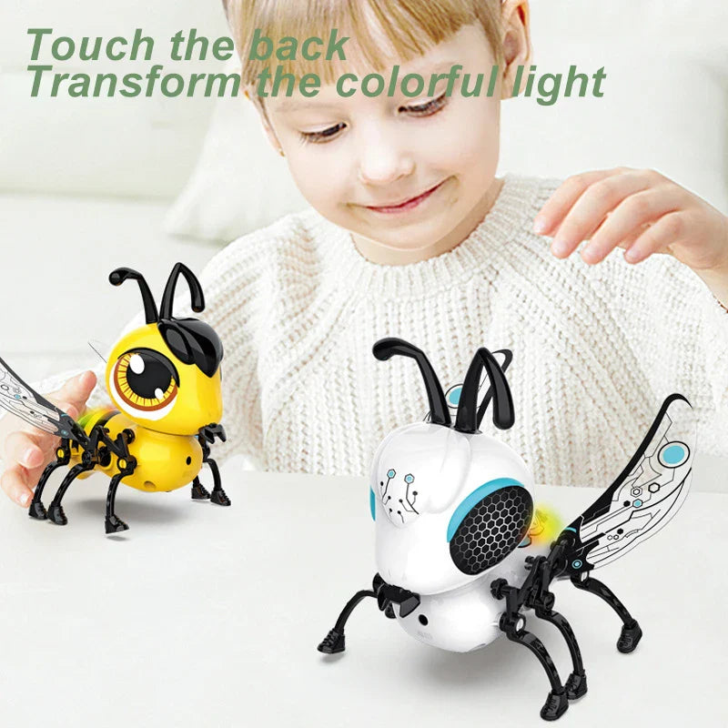 KTX-694931 Interactive Remote Control Robot Bee Toy with Touch Sensing, Light & Sound Features for Ages 5-7