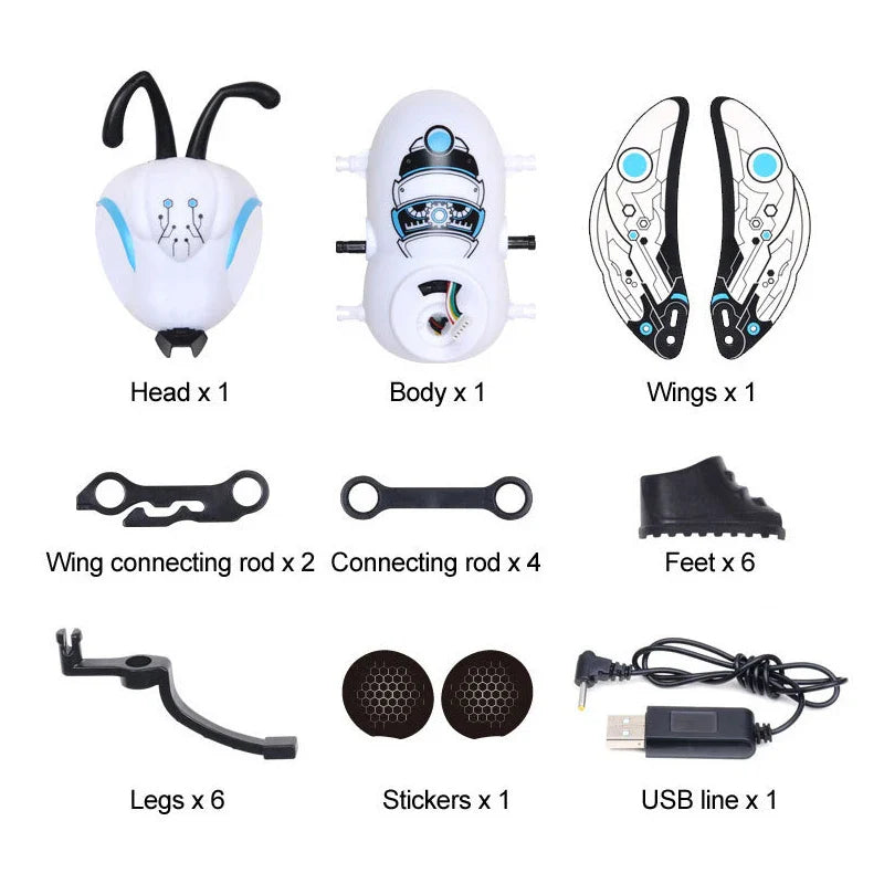 KTX-694931 Interactive Remote Control Robot Bee Toy with Touch Sensing, Light & Sound Features for Ages 5-7