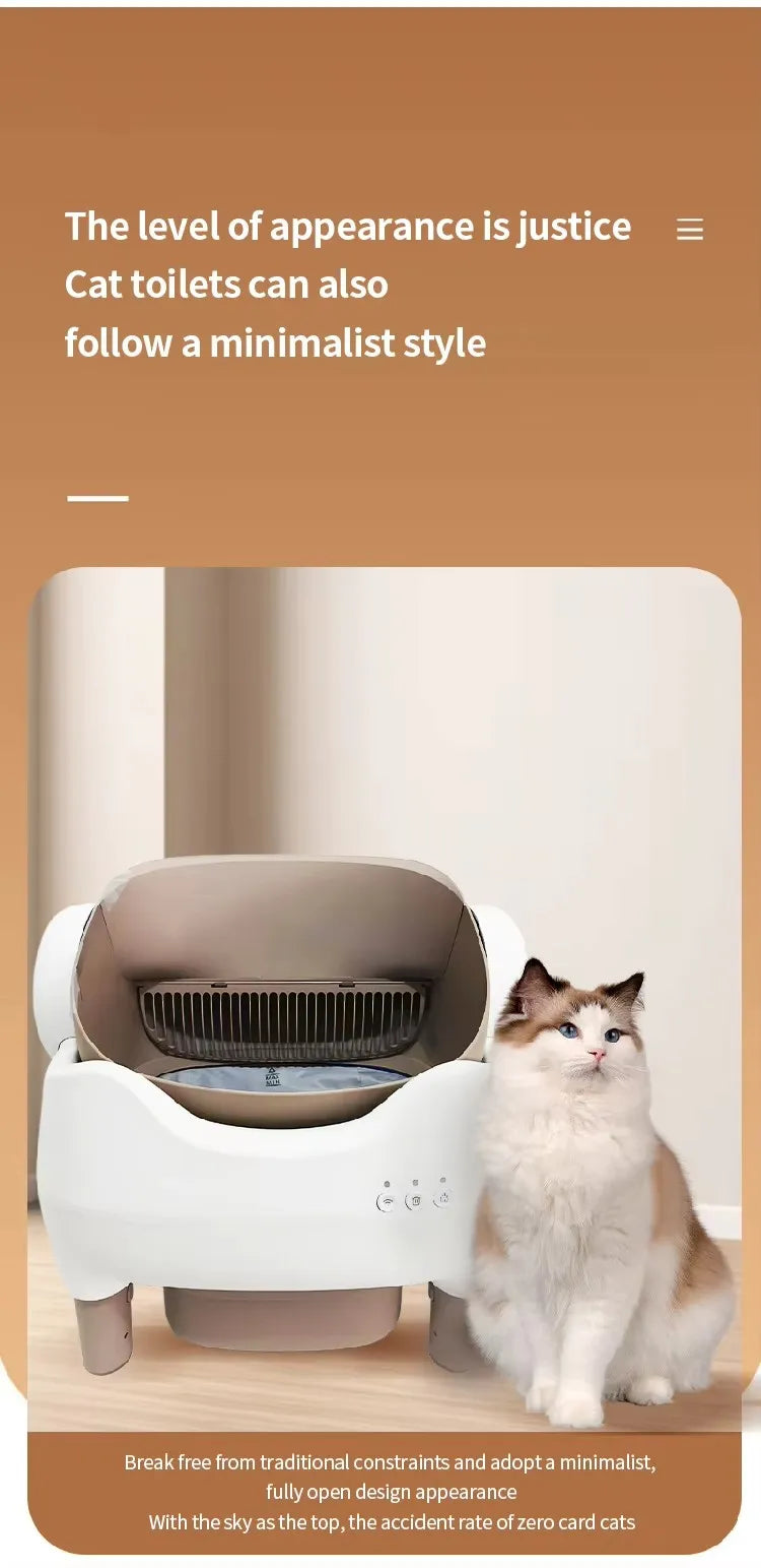 KTX-695123 Automatic Smart Cat Litter Box with Electric Poop Scooper, Eco-Friendly Design, 65L Capacity
